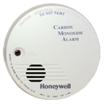 A honeywell carbon monoxide alarm is shown on a white background.