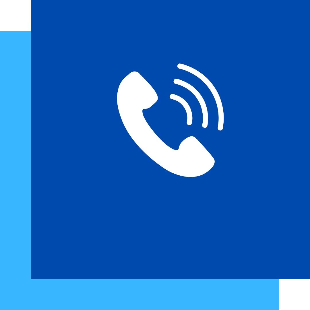 Call to action icon with a phone symbol for contact options.
