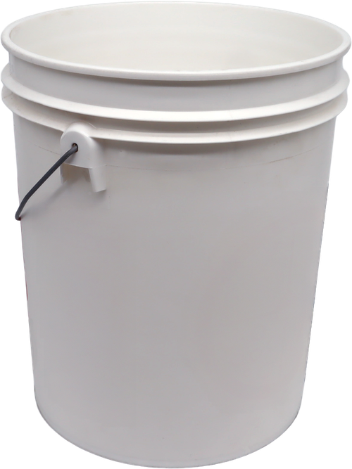 A red bucket with the home depot logo on it
