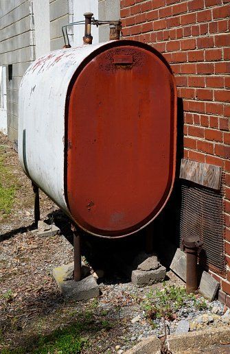 newly painted oil tank outside