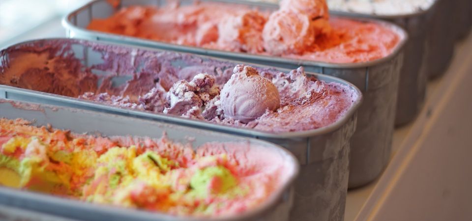 multi-flavoured icecreams