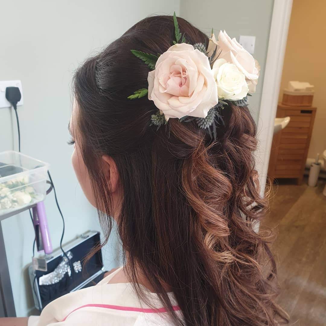 half up do with flowers
