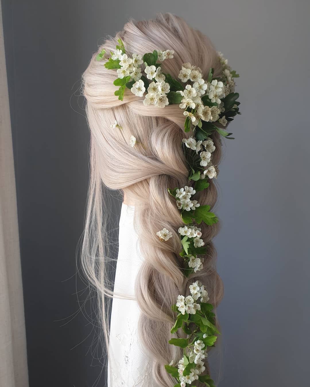 bubble braid with flowers