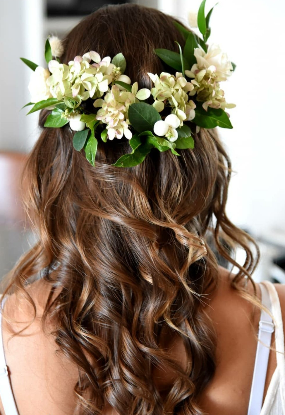half up hair with flowers