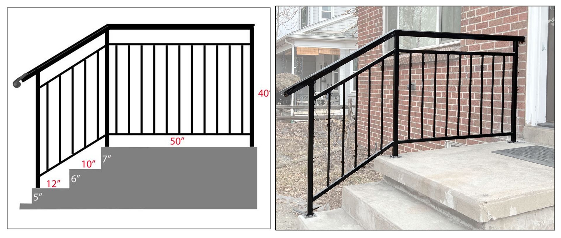 Railing Sketch With Actual Iron Railing