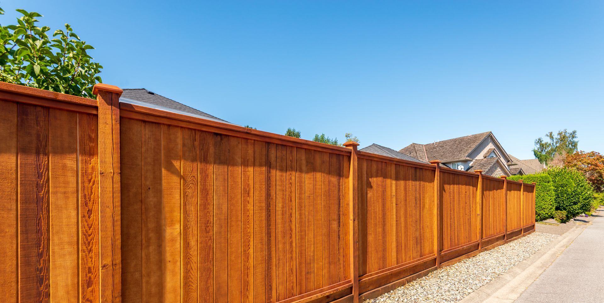 Newly Installed Wide Wood Fence