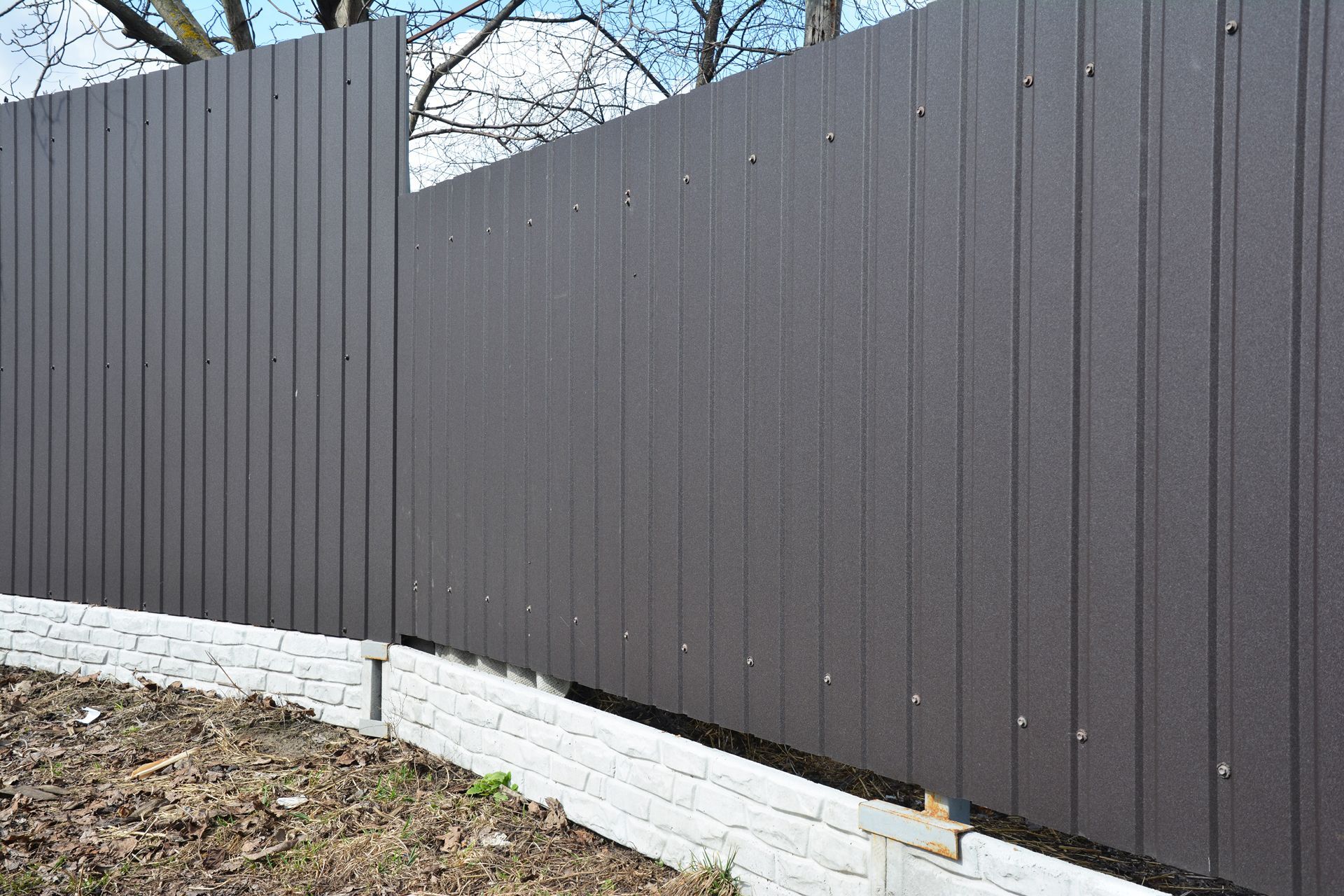 Newly Installed Metal Fence