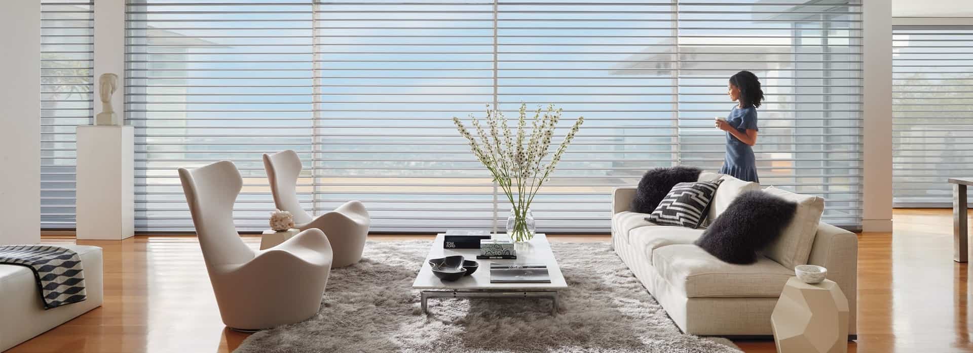 Sheer shadings near Huntington, West Virginia (WV), including options for wide window treatments
