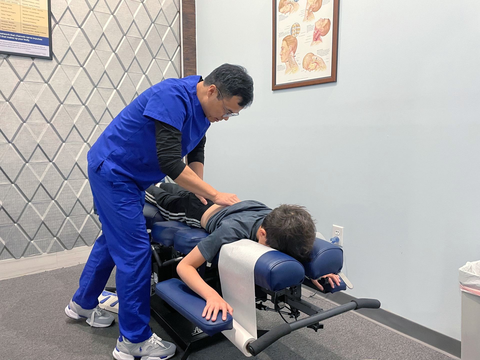 Patient receiving neck chiropractic care for pain relief and improved mobility, performed by a professional chiropractor.