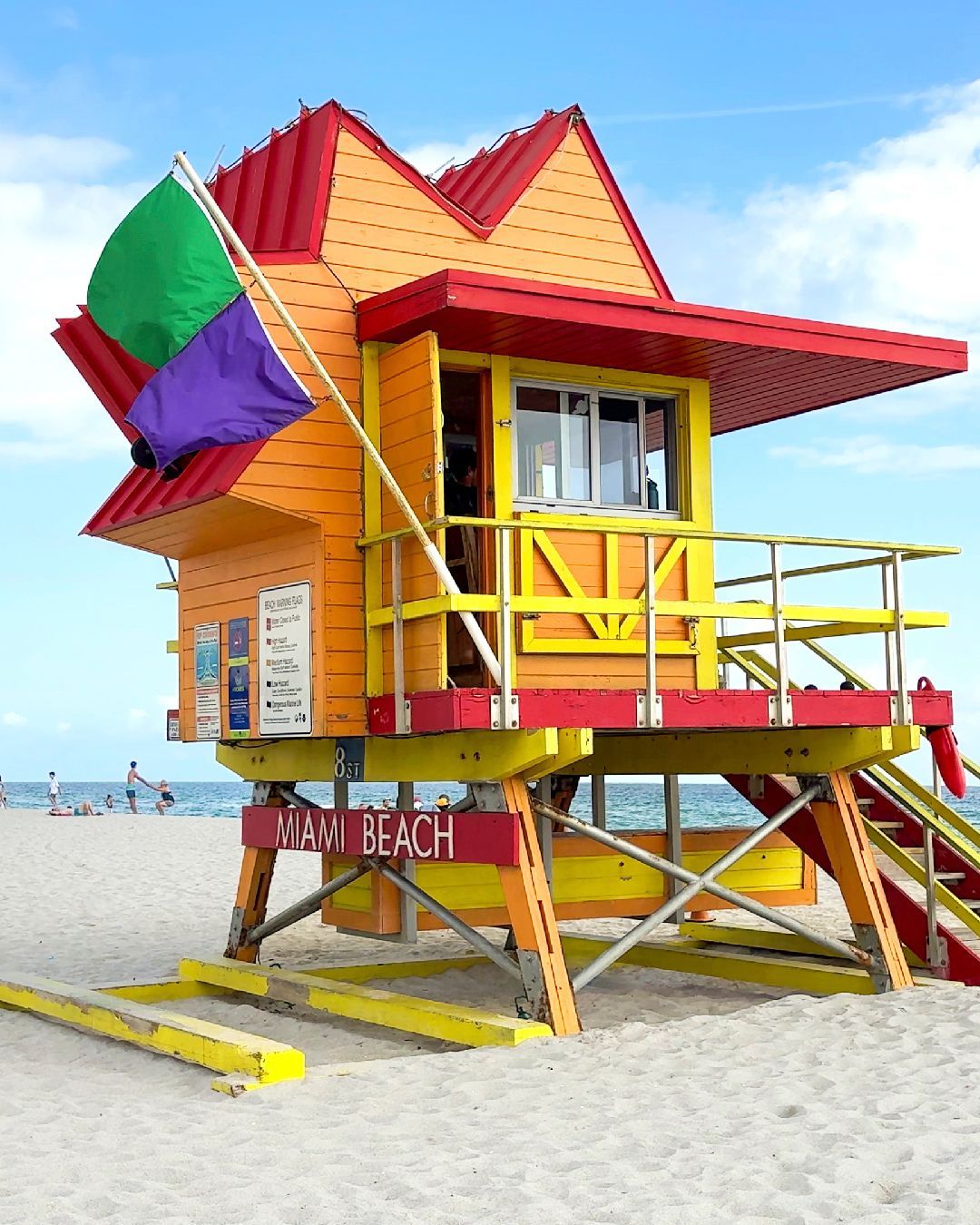 South Beach e le iconiche torrette di salvataggio Miami