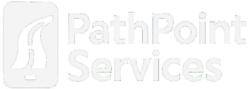 Logo of PathPoint Services: white stylized road graphic in a rounded rectangle next to the company name.