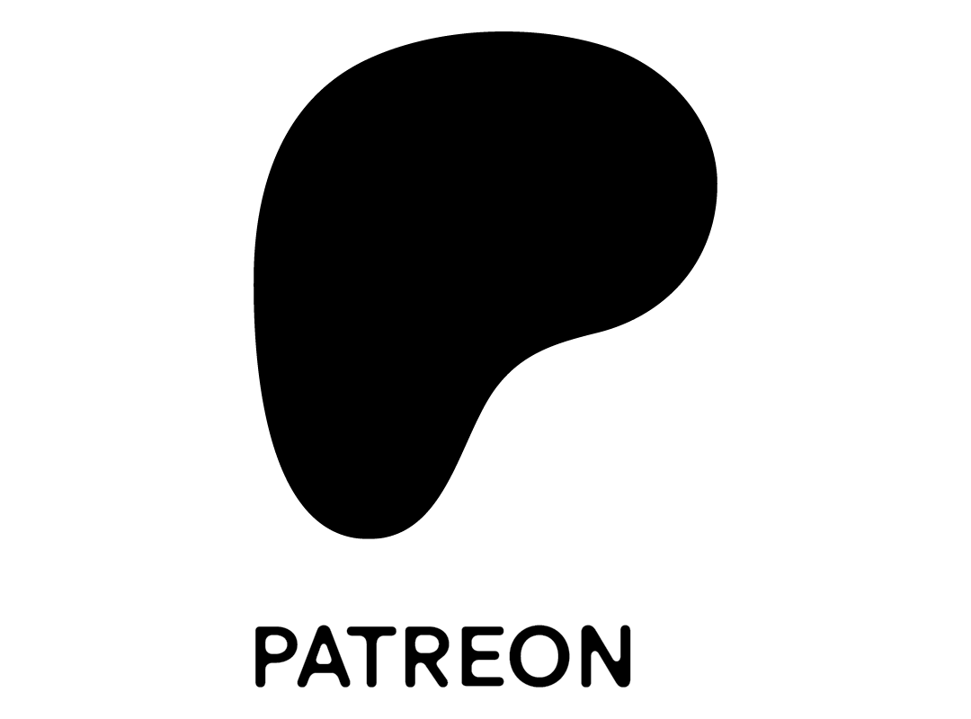 A black and white logo for a company called patreon.