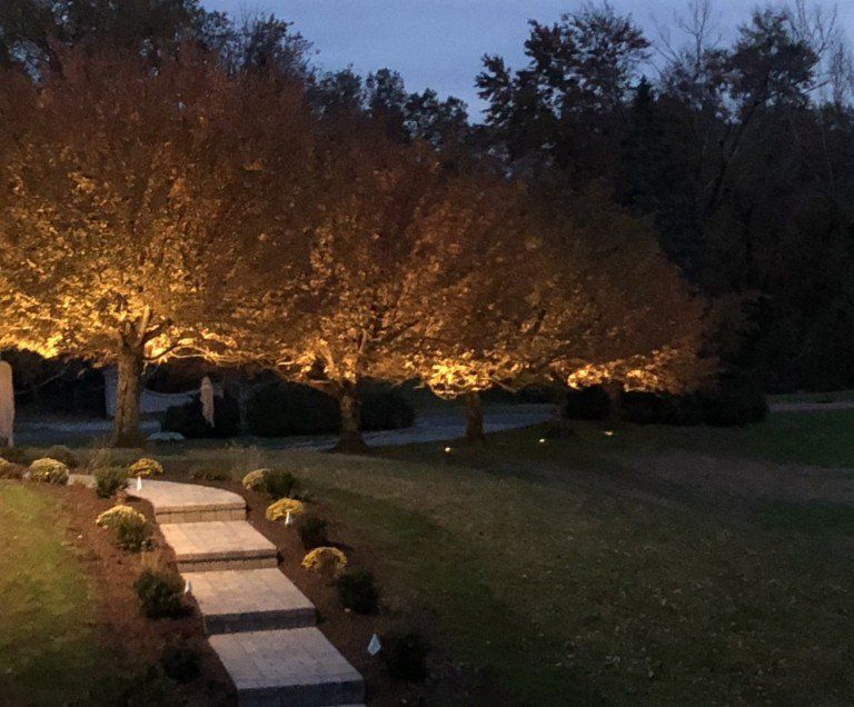 lights along sidewalk