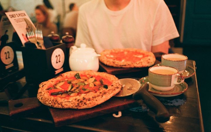 A photo of pizza for dining at Rudy's Pizza in Newark, DE