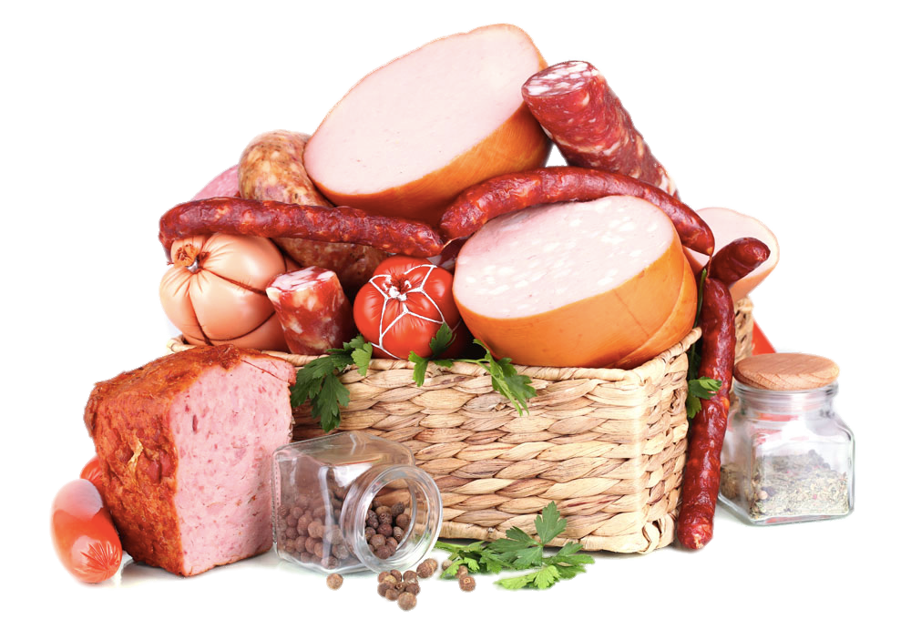 An image of a basket loaded with Pizza ingredients