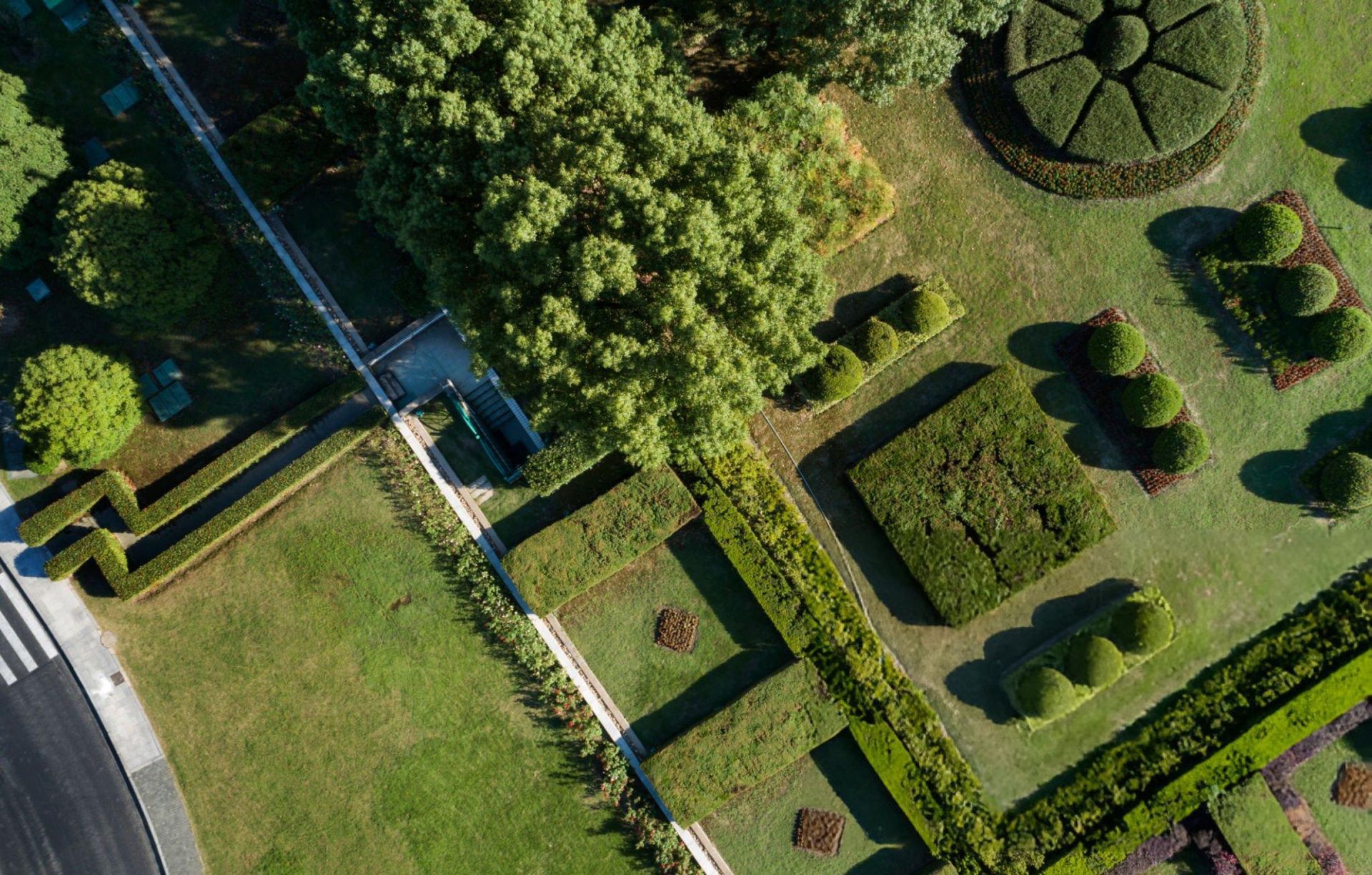 Overhead view of a business landscape design. Overhead view of a business landscape design.