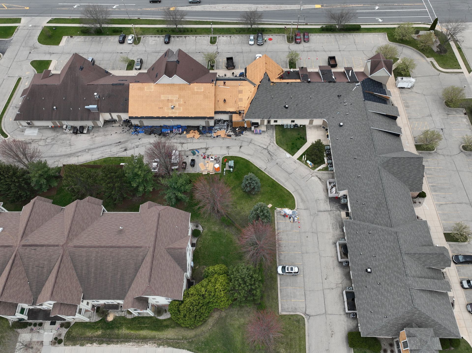 Freshly completed roof replacement on a sunroom and main house in Mt. Horeb, WI.