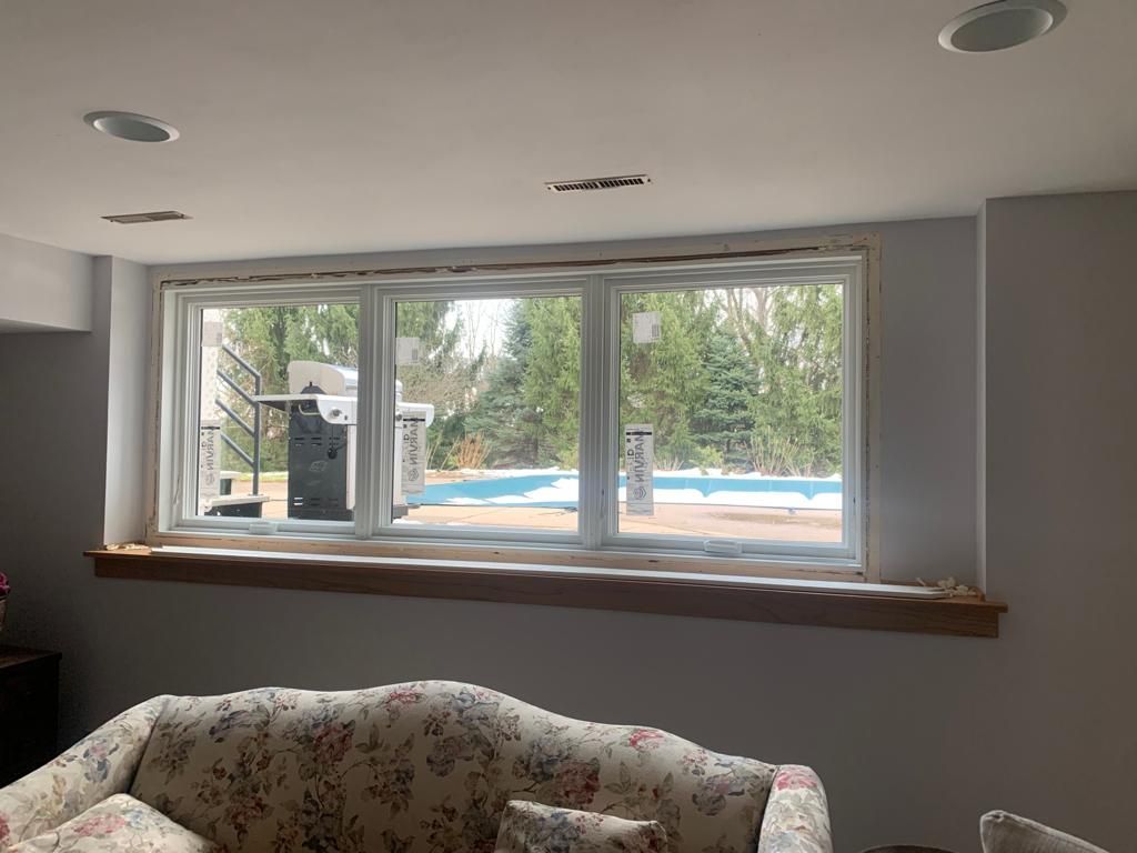 Interior view of a professional triple-pane window installation in a Middleton WI home.