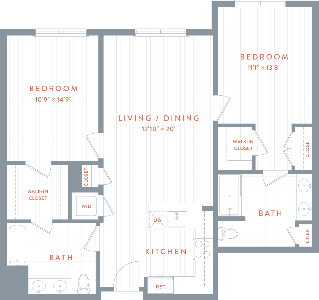 A floor plan of a house with a bedroom , living room , dining room and bathroom.