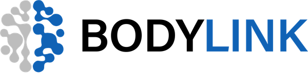 BODYLINK logo with blue and gray connected dots and black-blue text