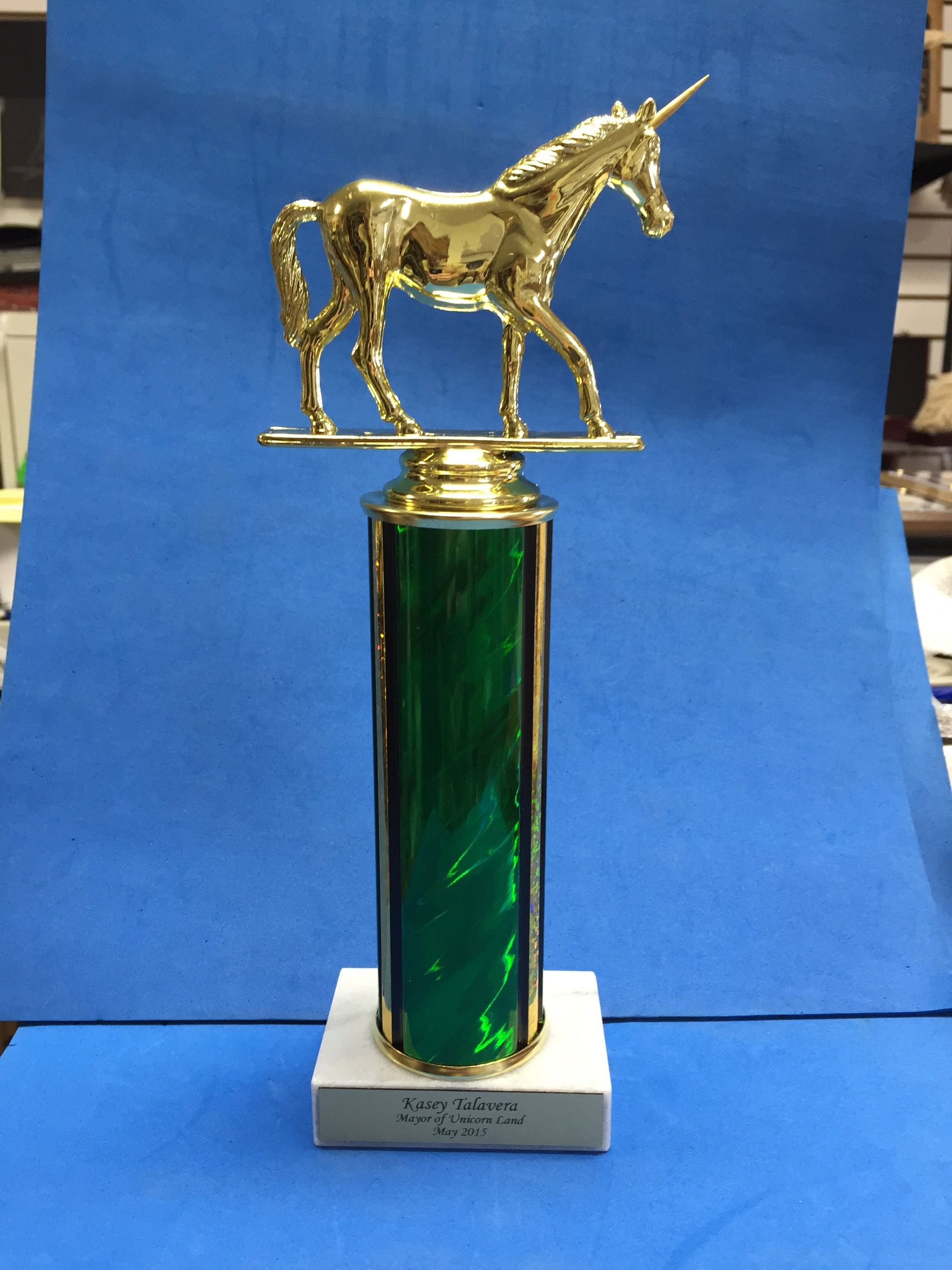 unicorn trophy custom trophy