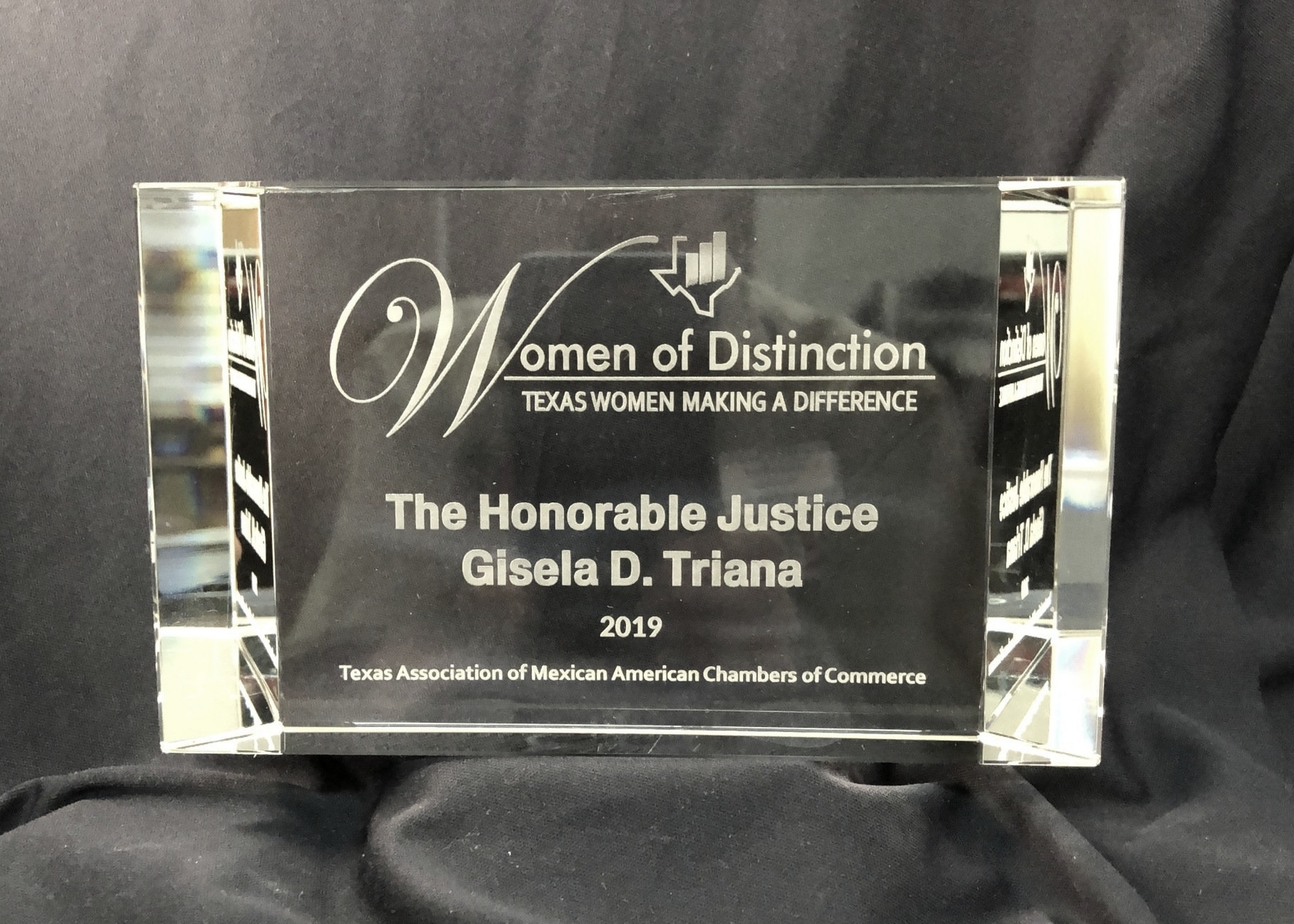 crystal award block - laser etched