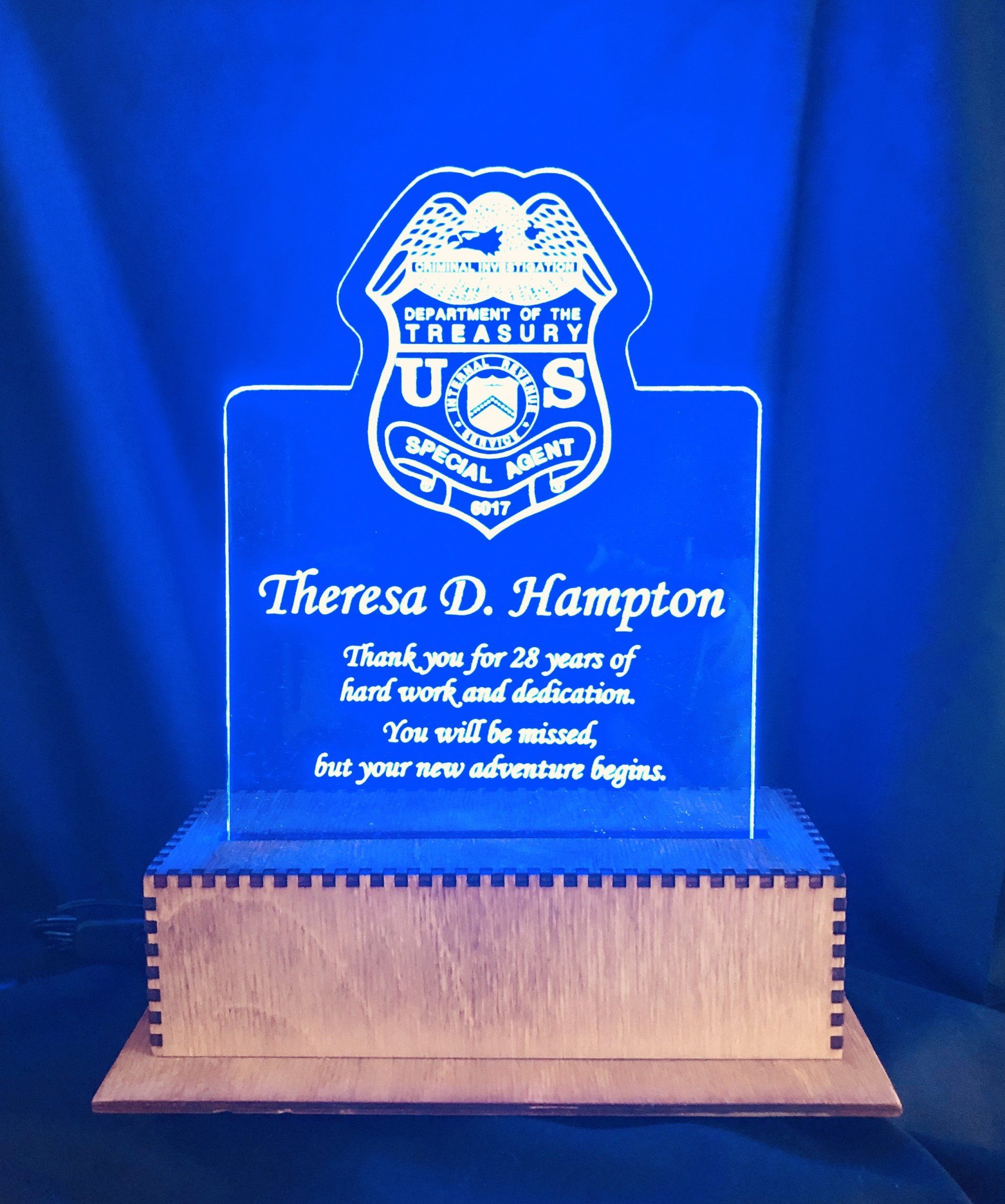 LED acrylic wood box