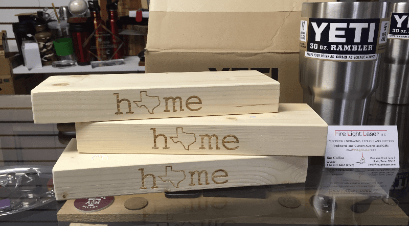 king-size Jenga blocks gift game promo Texas logo