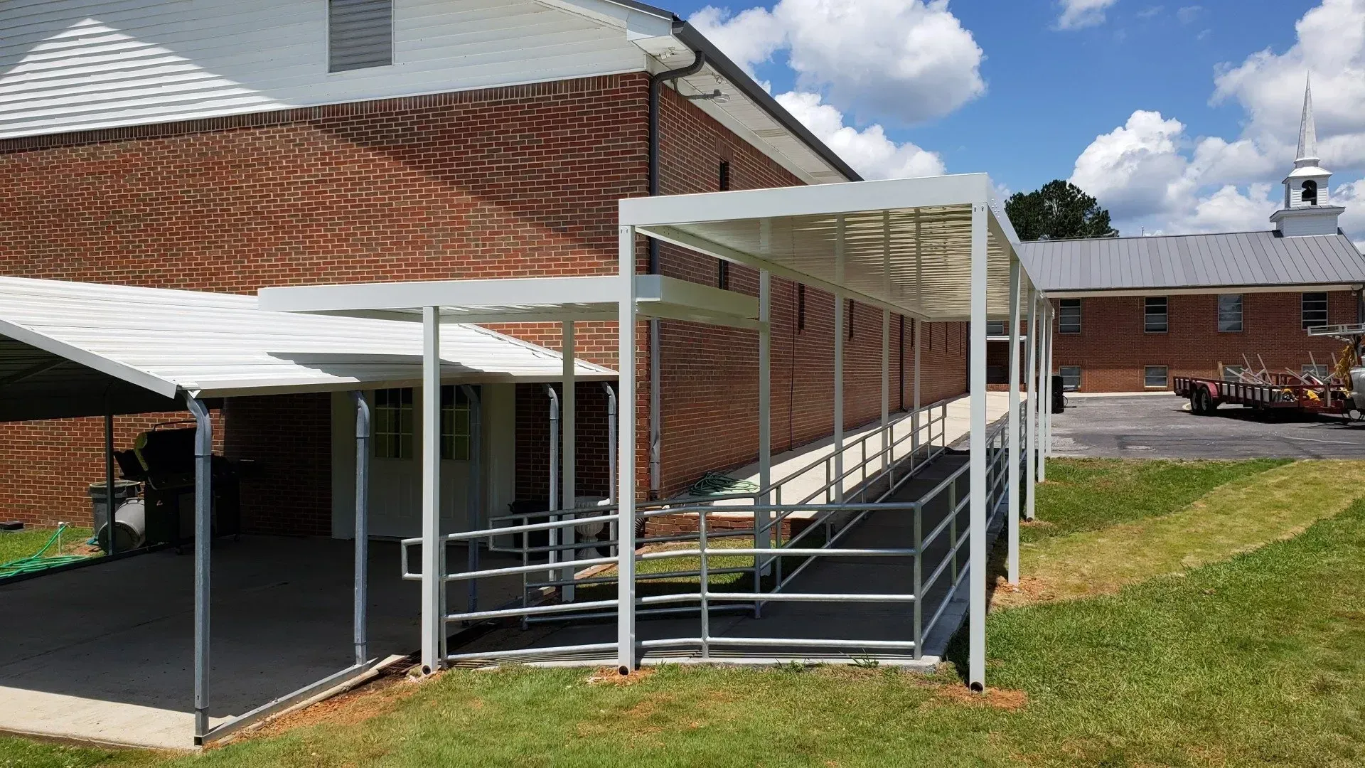 White Metal Walkway Conpy — Decatur, AL — Evans Awnings
