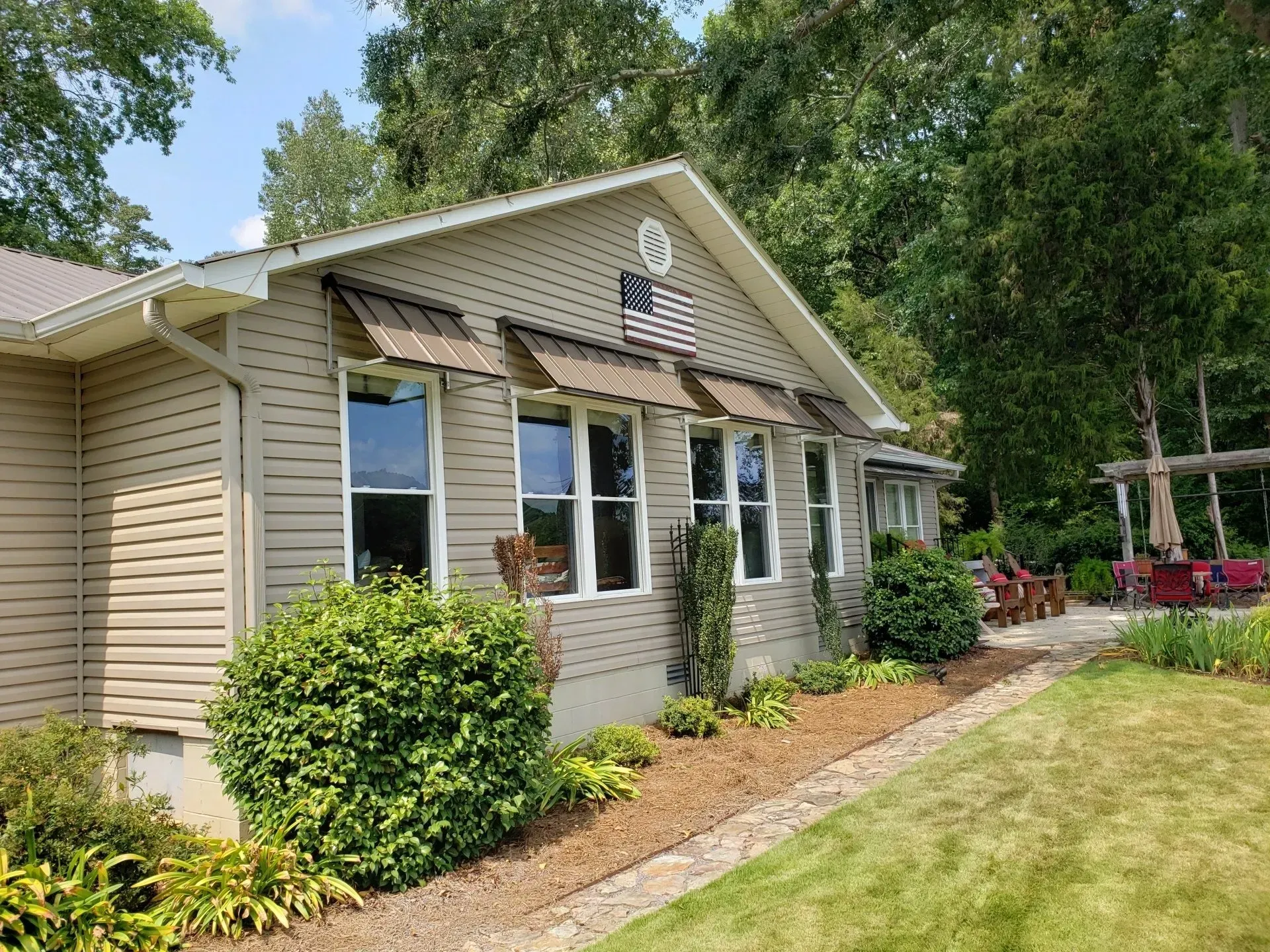 House with Window Awnings — Decatur, AL — Evans Awnings
