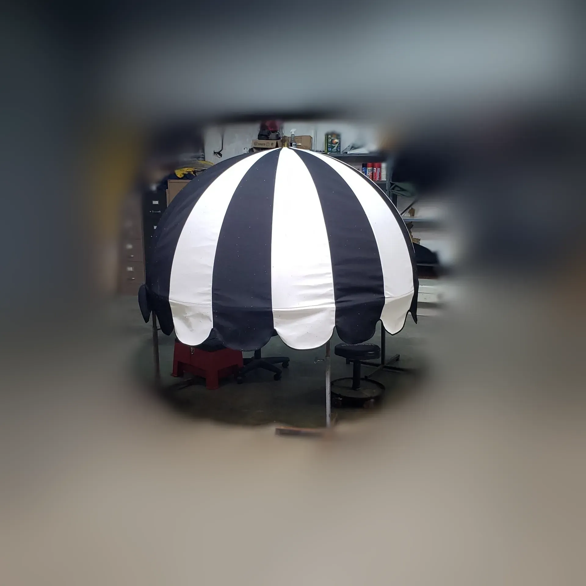 Black & White Quarter Sphere Awning — Decatur, AL — Evans Awnings