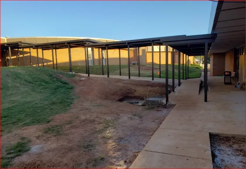 Building with Covered Walkway — Decatur, AL — Evans Awnings
