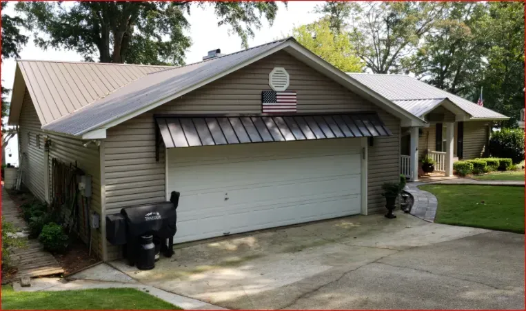 Garage Brown Standing Seam Awning — Decatur, AL — Evans Awnings