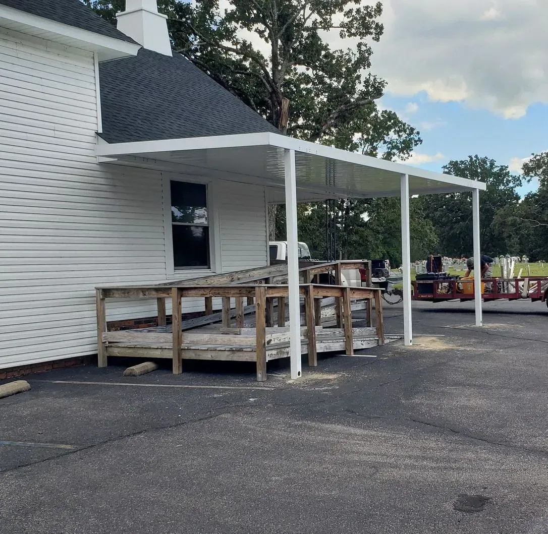 Forest Chapel Walkway Canopy — Decatur, AL — Evans Awnings