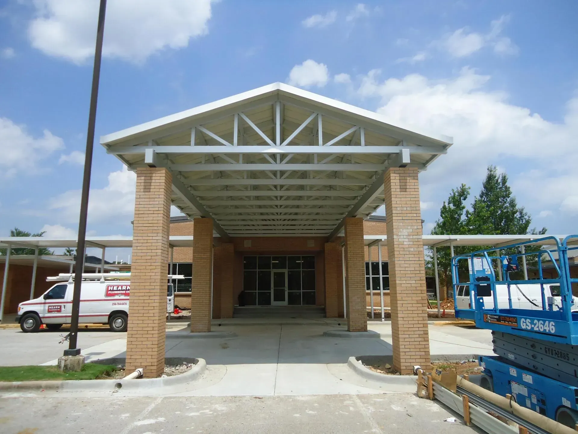 Building Walkway Canopy Close-Up — Decatur, AL — Evans Awnings