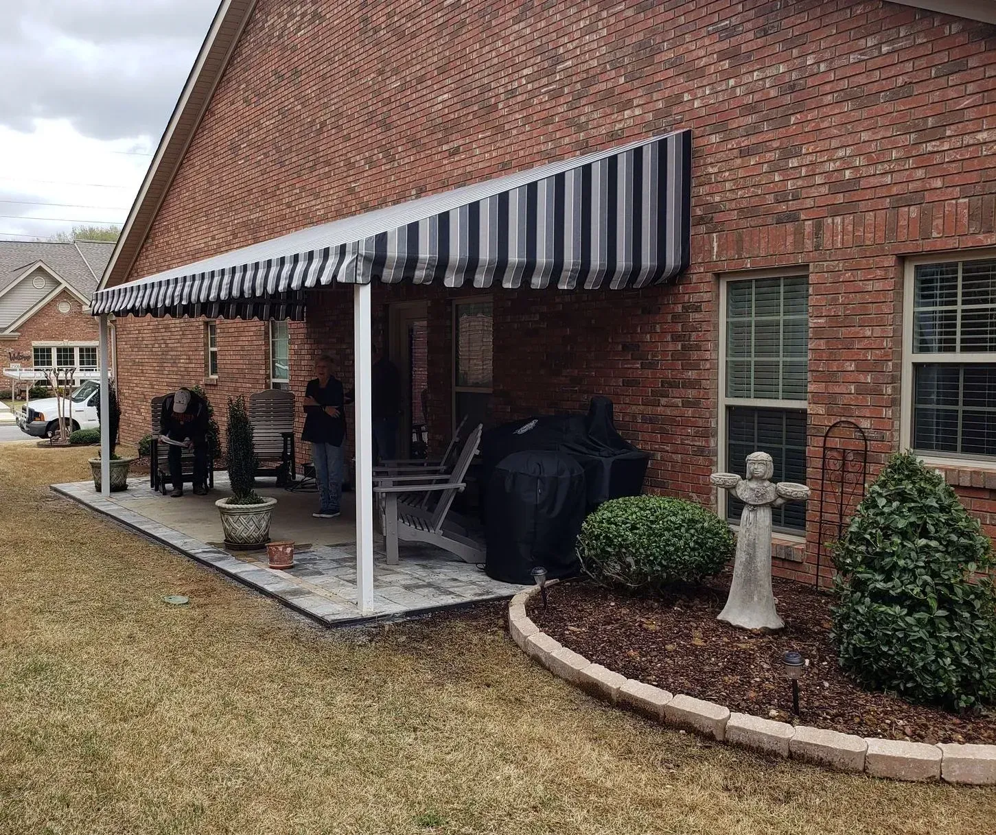 Stripe Patio Cover — Decatur, AL — Evans Awnings
