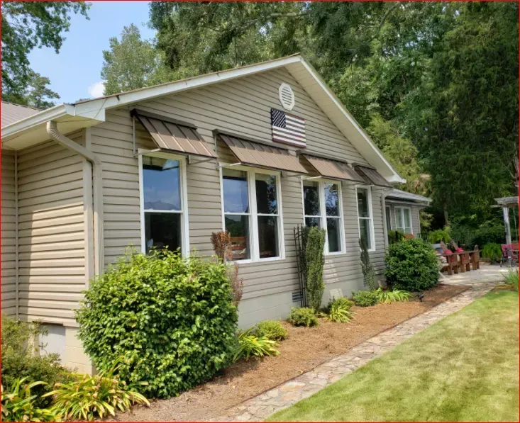 House Tan Standing Seam — Decatur, AL — Evans Awnings
