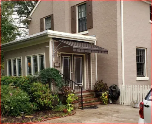 House with a Standing Seam Over the Front Door — Decatur, AL — Evans Awnings