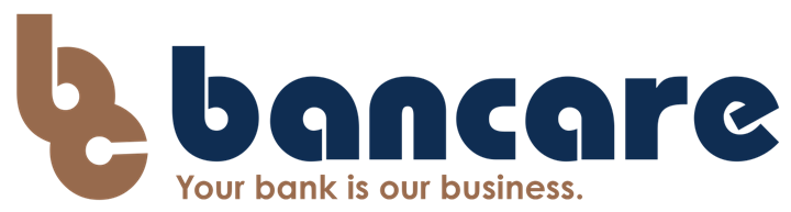 A logo for bancare that says your bank is our business