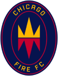 The chicago fire fc logo is a circle with a crown in the middle.