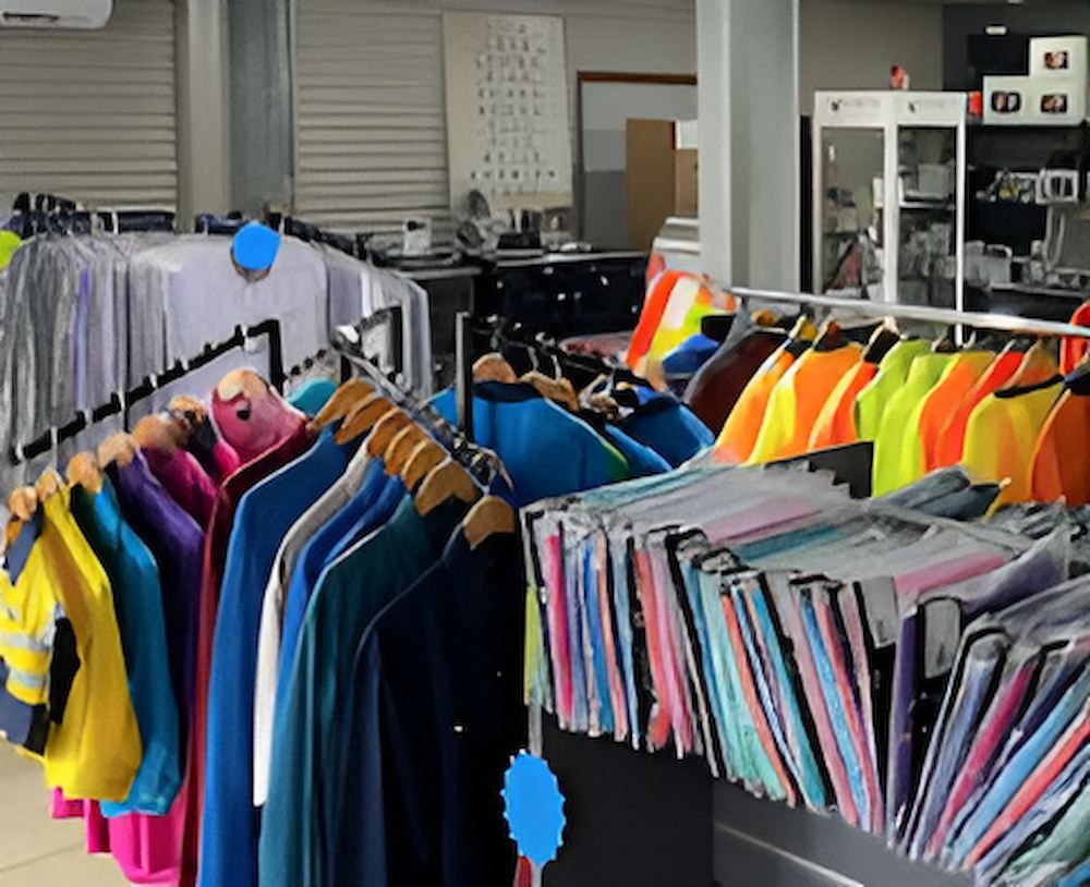 a Bunch of Shirts Are Hanging on a Rack in a Store — Tableland Workwear In Tolga, QLD
