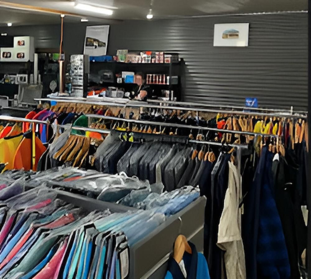 a Store With a Lot of Clothes Hanging on Racks — Tableland Workwear In Tolga, QLD