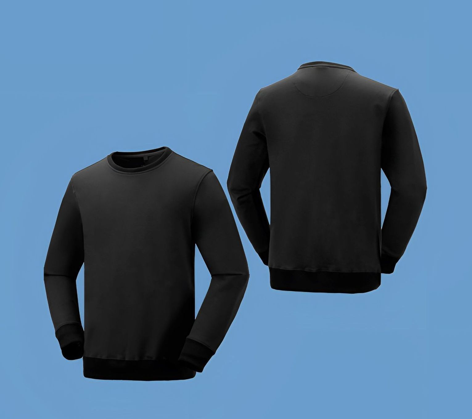 The Front And Back Of A Black Sweatshirt On A Blue Background — Tableland Workwear In Tolga, QLD