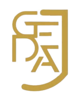 Un logo dorato con la lettera pa sopra