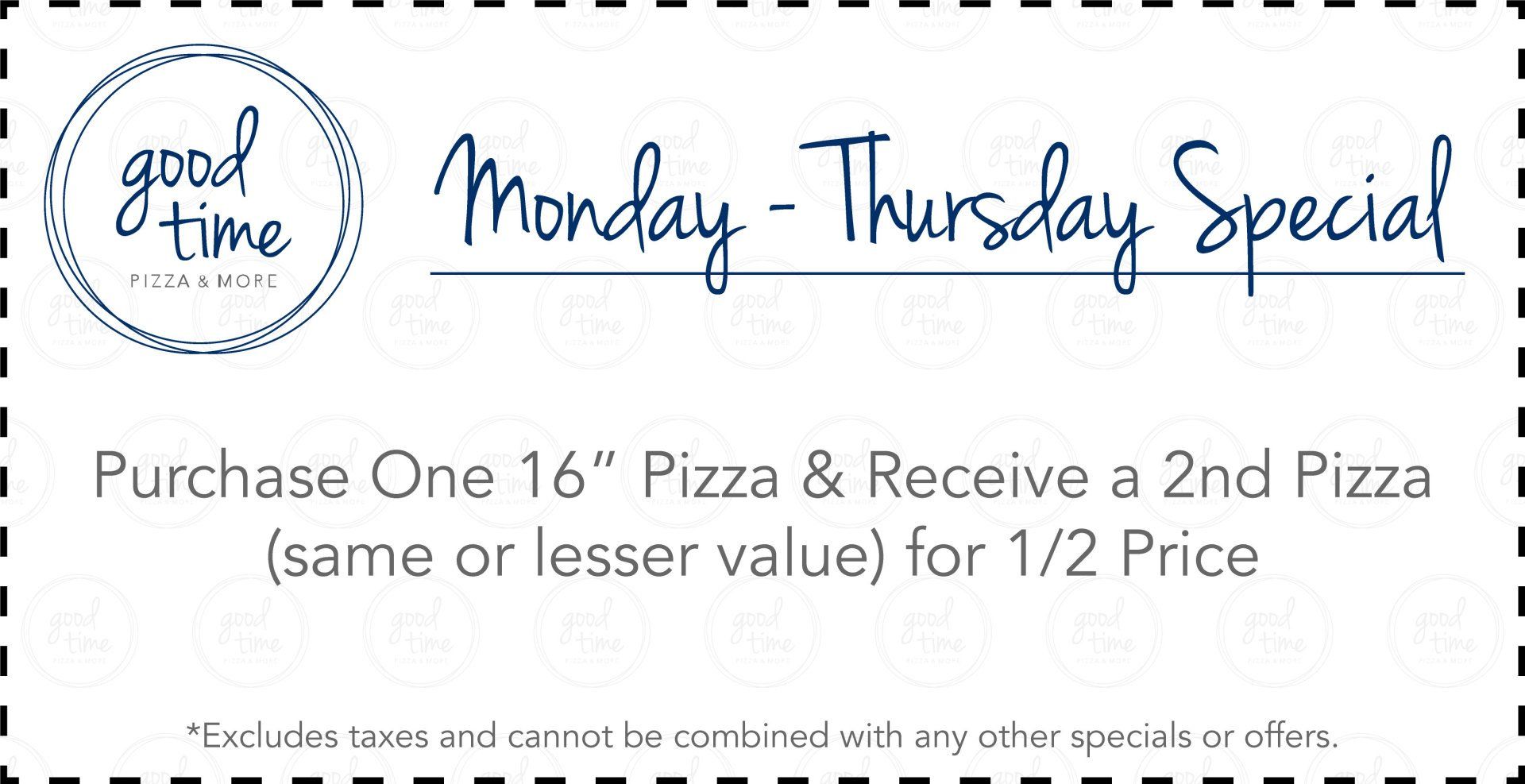 A coupon for a restaurant that says monday thursday special