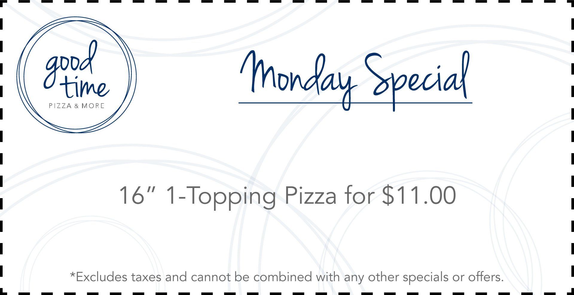 A coupon for a monday special that says 16