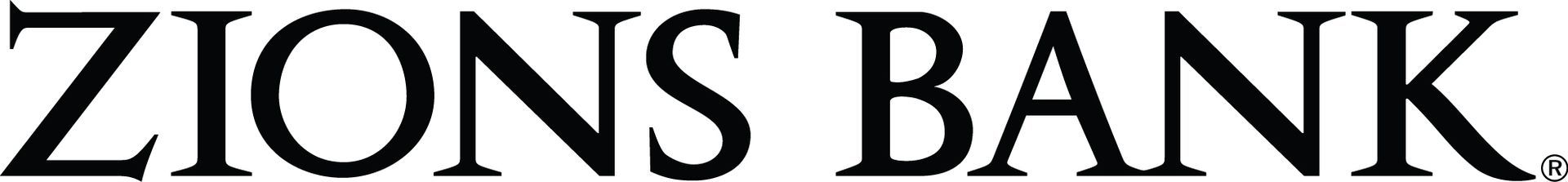 A black and white logo for zions bank