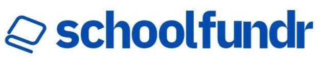 The schoolfundr logo is blue and white on a white background.