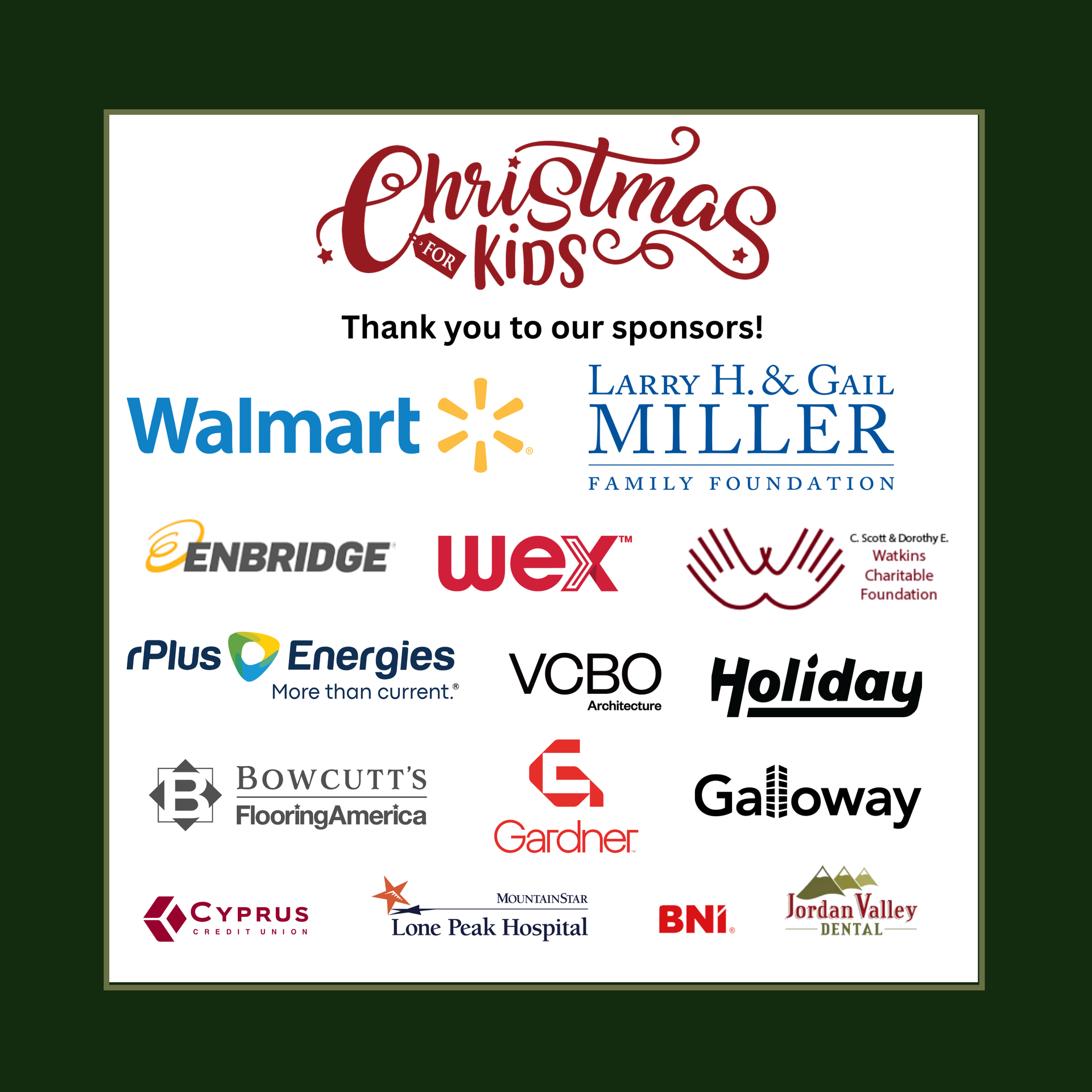 A red background with logos for larry h. & gail miller family foundation