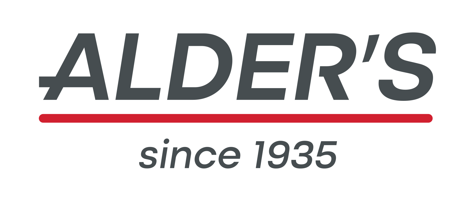 A logo for alder 's since 1935 on a white background.